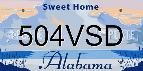 504VSD Alabama License Plate