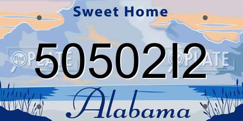 50502I2 Alabama License Plate