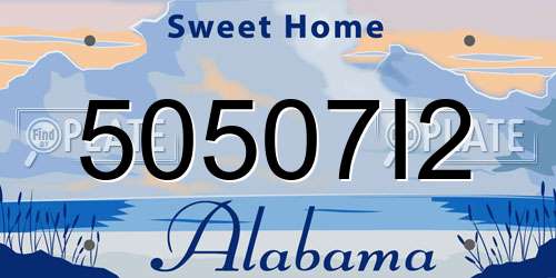 50507I2 Alabama License Plate