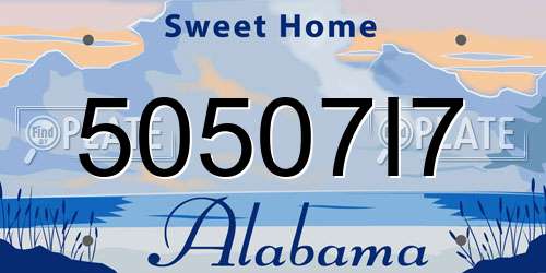 50507I7 Alabama License Plate