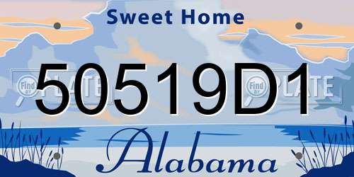 50519D1 Alabama License Plate