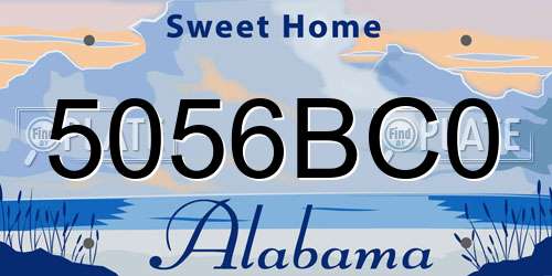 5056BC0 Alabama License Plate