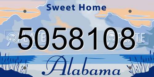 5058108 Alabama License Plate