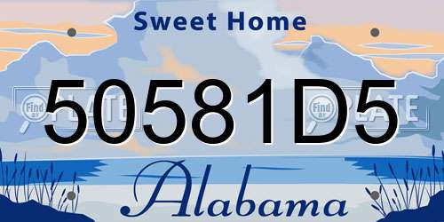 50581D5 Alabama License Plate