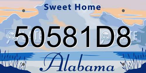50581D8 Alabama License Plate