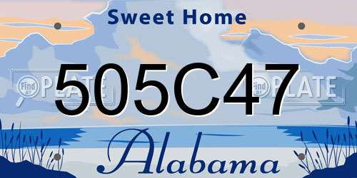 505C47 Alabama License Plate