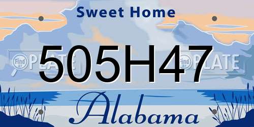 505H47 Alabama License Plate