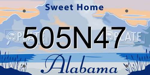 505N47 Alabama License Plate