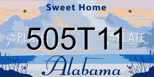 505T11 Alabama License Plate