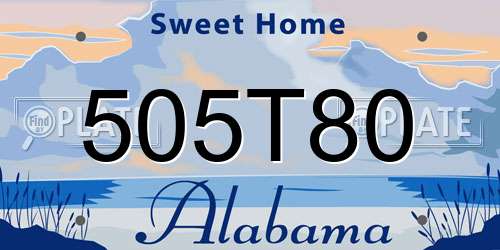 505T80 Alabama License Plate