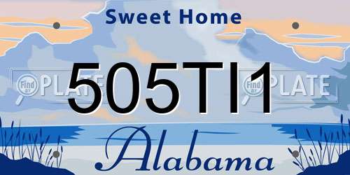 505TI1 Alabama License Plate