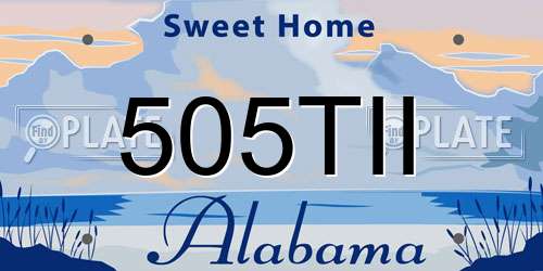 505TII Alabama License Plate