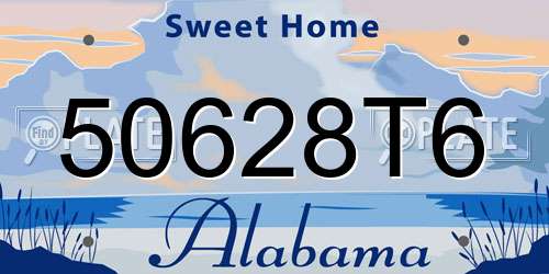 50628T6 Alabama License Plate