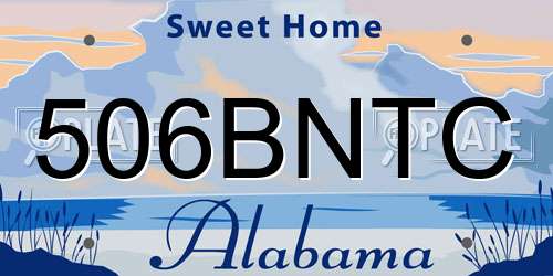 506BNTC Alabama License Plate