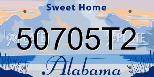 50705T2 Alabama License Plate