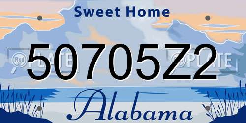 50705Z2 Alabama License Plate