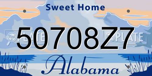 50708Z7 Alabama License Plate