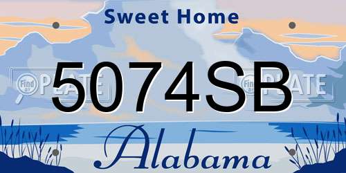 5074SB Alabama License Plate