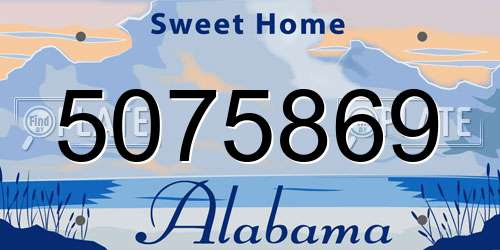 5075869 Alabama License Plate