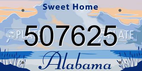 507625 Alabama License Plate