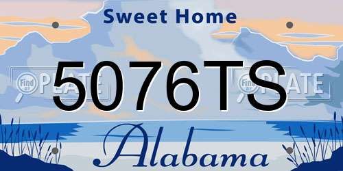 5076TS Alabama License Plate