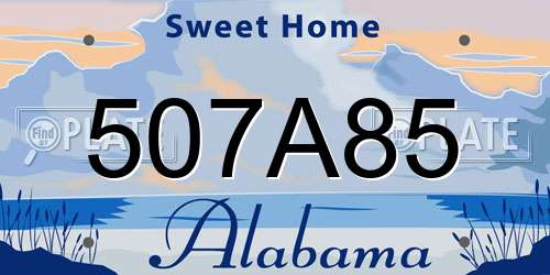 507A85 Alabama License Plate