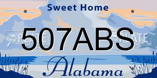507ABS Alabama License Plate