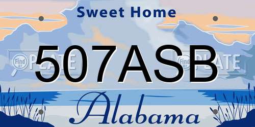 507ASB Alabama License Plate