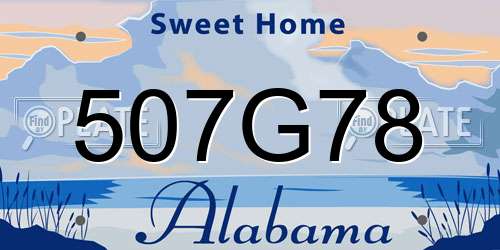 507G78 Alabama License Plate