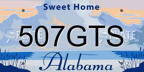 507GTS Alabama License Plate