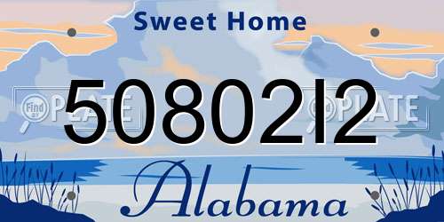 50802I2 Alabama License Plate