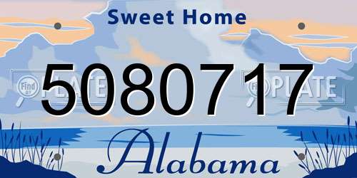 5080717 Alabama License Plate