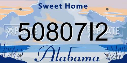 50807I2 Alabama License Plate