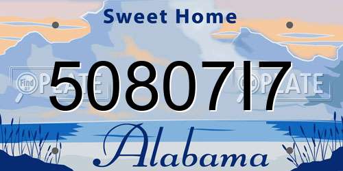 50807I7 Alabama License Plate