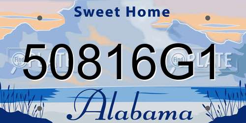 50816G1 Alabama License Plate