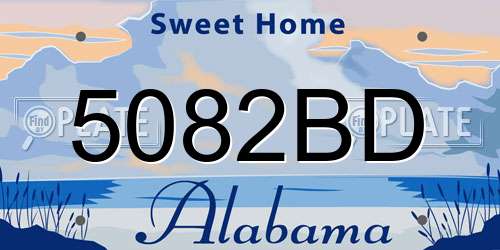 5082BD Alabama License Plate
