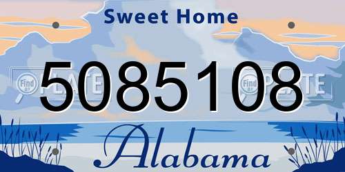 5085108 Alabama License Plate