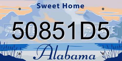 50851D5 Alabama License Plate