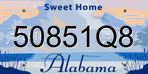 50851Q8 Alabama License Plate