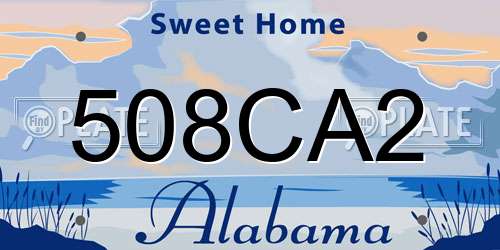 508CA2 Alabama License Plate