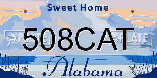 508CAT Alabama License Plate