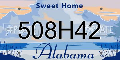 508H42 Alabama License Plate