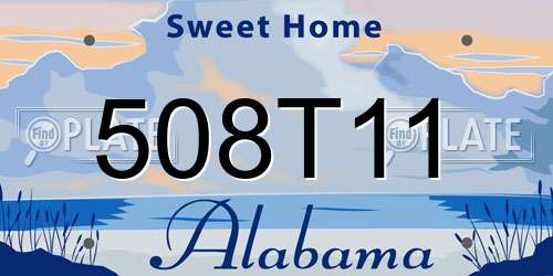 508T11 Alabama License Plate