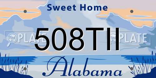 508TII Alabama License Plate
