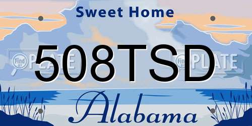 508TSD Alabama License Plate