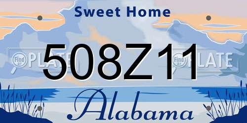 508Z11 Alabama License Plate