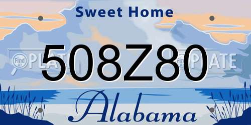 508Z80 Alabama License Plate