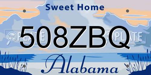 508ZBQ Alabama License Plate