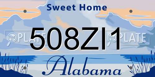 508ZI1 Alabama License Plate