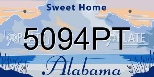 5094PT Alabama License Plate
